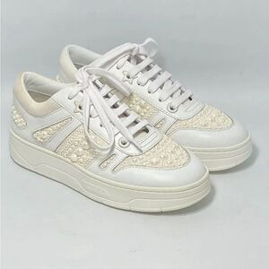 Jimmy Choo Hawaii Leather Low-Top Sneakers size 35